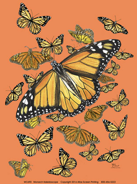 OakridgeStores.com | ATLAS SCREEN PRINTING - Monarch Butterfly Kaleidoscope Ladies Scoop Neck T-shirt -XX (WC690NXX) 842648037334