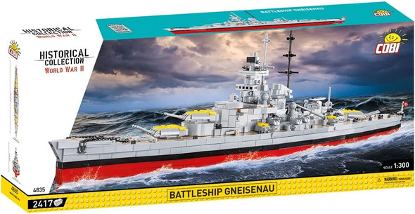 OakridgeStores.com | COBI TOYS - Historical Collection - WWII SHIPS - BATTLESHIP GNEISENAU Block Model Kit - 2417 PCS (4835) 5902251048358