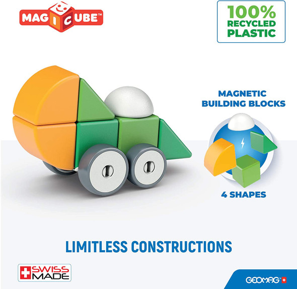 OakridgeStores.com | GEOMAGWORLD - Magicube Shapes w/ Wheels Magnetic Toy - 13 pcs (202) 871772002024
