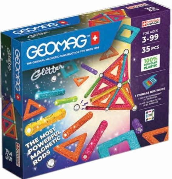 OakridgeStores.com | GEOMAGWORLD - Geomag Glitter Magnetic Rod & Spheres Building Set - 35 pces (535) 871772005353