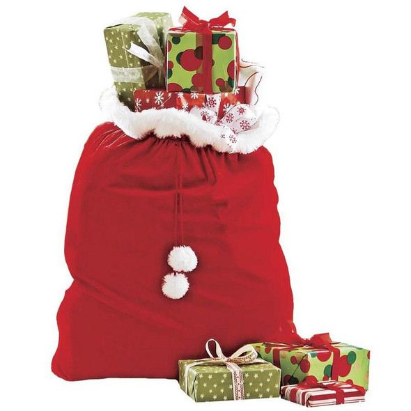 OakridgeStores.com | HEARTHSONG - Santa's Oversized Christmas Red Velvet Toy and Gift Sack / Bag (CG726648) 746851842979