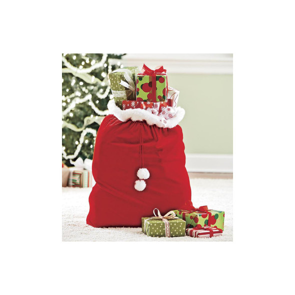 OakridgeStores.com | HEARTHSONG - Santa's Oversized Christmas Red Velvet Toy and Gift Sack / Bag (CG726648) 746851842979