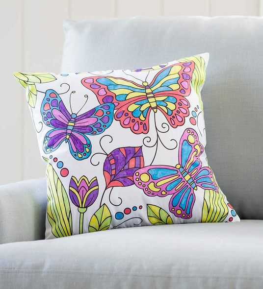 OakridgeStores.com | HEARTHSONG - PYO Color Pops Color-Your-Own Pillow - Butterfly - Activity Craft Kit for Kids (CG732228BFY) 191386455611