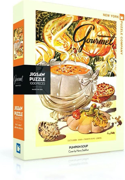 OakridgeStores.com | NEW YORK PUZZLE CO. - Gourmet Magazine Pumpkin Soup- 500 Piece Jigsaw Puzzle (Fall) (GO2111) 819844019068