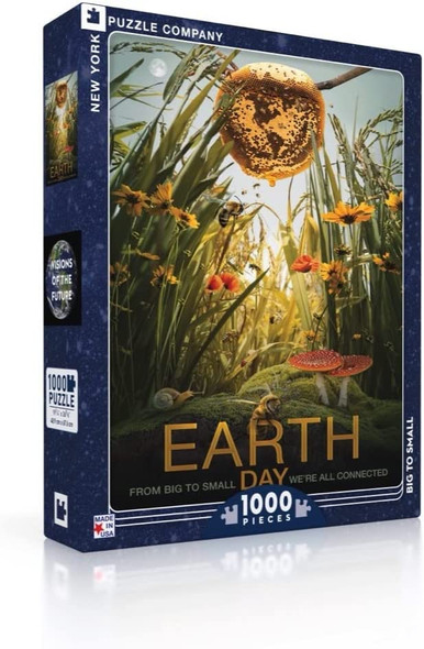 OakridgeStores.com | NEW YORK PUZZLE CO. - NASA EARTH DAY Big to Small - 1000 Piece Jigsaw Puzzle (Bees) (PD2266) 819844019419