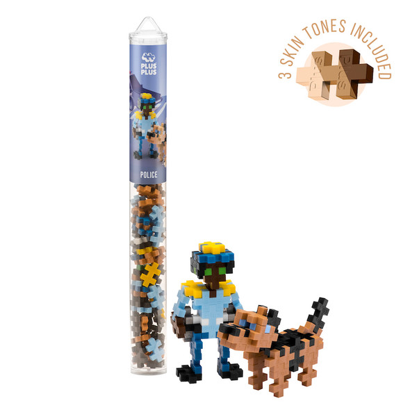 OakridgeStores.com | PLUS-PLUS - Mini Maker Tube - Everyday Heroes - Police - 3D Puzzle-like Piece Building Set (5116) 810265032803