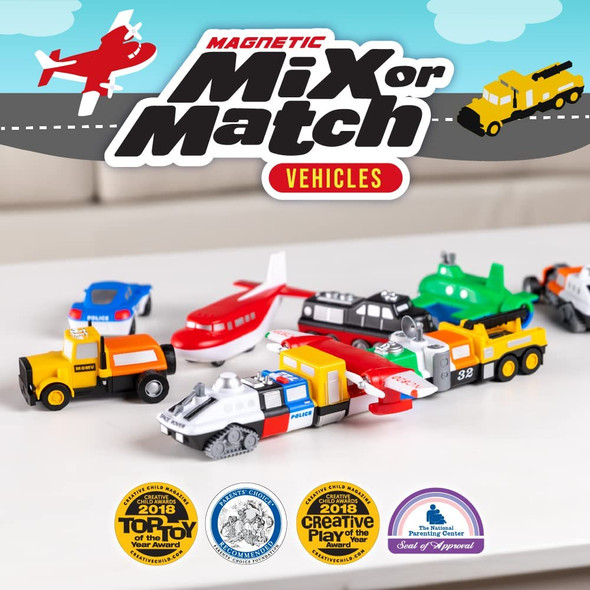 OakridgeStores.com | POPULAR PLAYTHINGS - Deluxe Mix & Match Vehicles Green, Magnetic Toy Play Set - 2 (21 Pieces) (60313) 755828603130