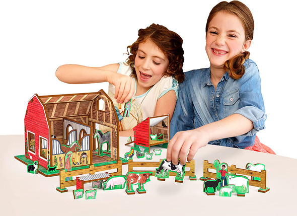 OakridgeStores.com | STORYTIME TOYS - Little Bo-Peep's Family Farm & Storybook - 3D Puzzle - Book / Playset (BPBP)