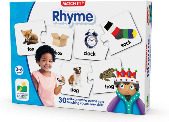 OakridgeStores.com | THE LEARNING JOURNEY - Match It! Rhyme - 2 Piece Word Rhyming Jigsaw Puzzles (Large Flash Cards)(30) (118542) 657092118542