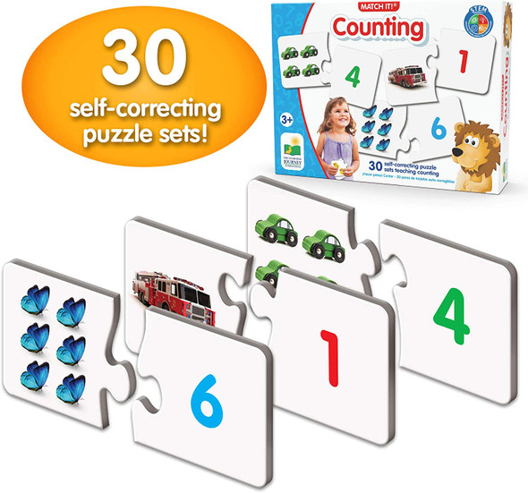 OakridgeStores.com | THE LEARNING JOURNEY - Match It! Counting - 2 Piece Numbers Jigsaw Puzzles (Large Flash Cards)(30) (868942) 657092868942