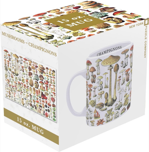 OakridgeStores.com | NEW YORK PUZZLE CO. - Mushrooms Mug - Ceramic Coffee Mug (NMGPD1931) 819844011116