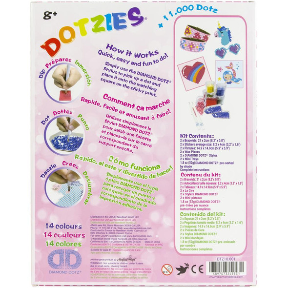 OakridgeStores.com | Diamond Dotz - DOTZIES Diamond Art Variety Craft Kit 6 Projects - Pink (DTZ10001) 4897073245331