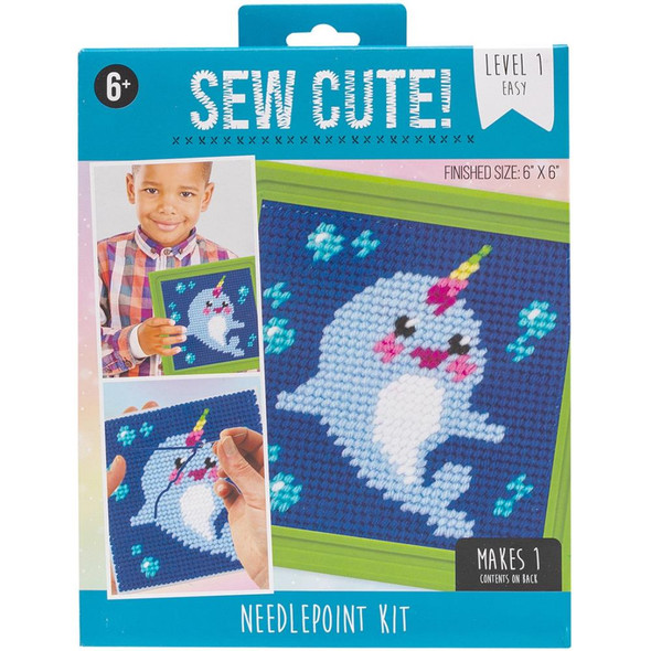 OakridgeStores.com | American Crafts - Sew Cute! Needlepoint Craft Kit - Narwhal (74652) 765468746524