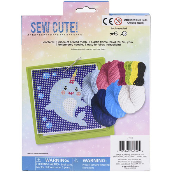 OakridgeStores.com | American Crafts - Sew Cute! Needlepoint Craft Kit - Narwhal (74652) 765468746524