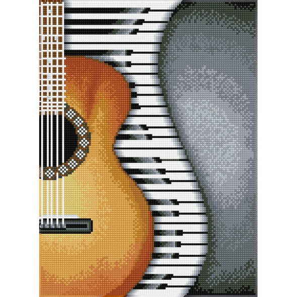 OakridgeStores.com | Diamond Dotz - Square Diamond Facet Art Craft Kit 12.2"X16.14" - Classical Jazz Instruments (DQ8004) 4895225917600