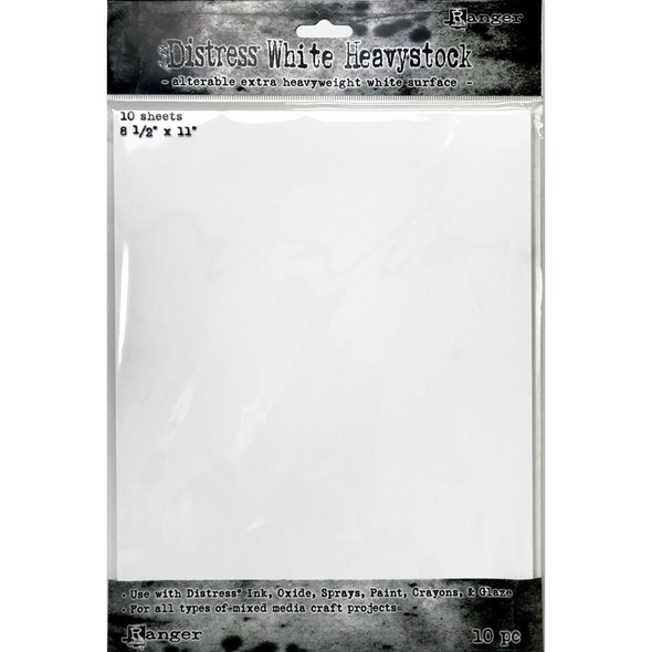 OakridgeStores.com | Tim Holtz - Ranger Distress White Heavystock 10/Pkg - 8.5"X11" (TDA76322) 789541076322