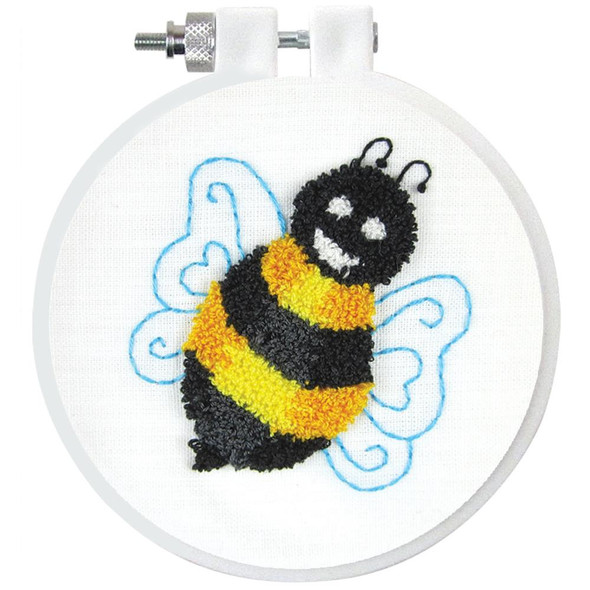 OakridgeStores.com | Design Works - Punch Needle Craft Kit 3.5" Round - Bee (DW232) 021465002323