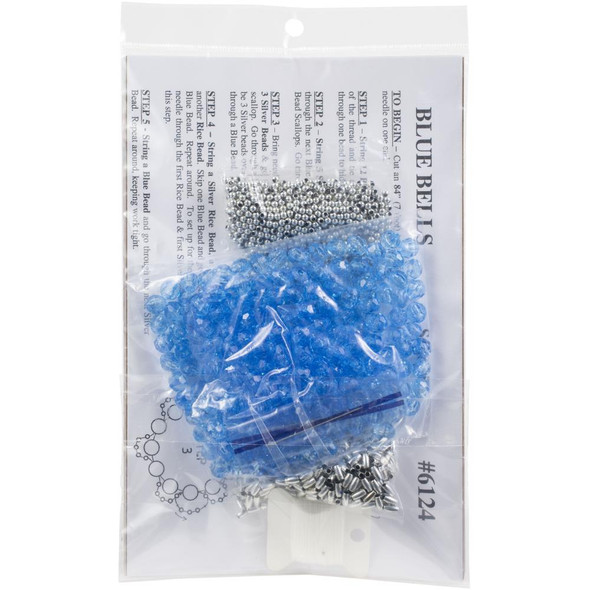 OakridgeStores.com | Design Works - Beaded Ornament Craft Kit 1.75"x2.5" Set of 5 - Blue Bells (DW6124) 021465061245