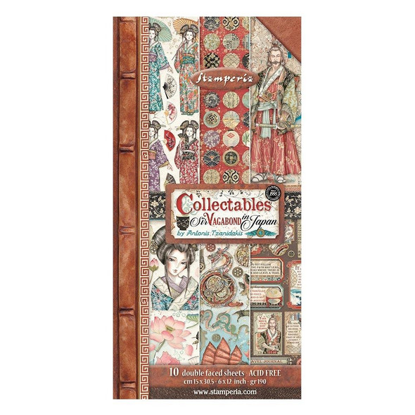 OakridgeStores.com | STAMPERIA - Collectables Double-Sided Paper 6"X12" 10/Pkg - Sir Vagabond In Japan (SBBV12) 5993110017233