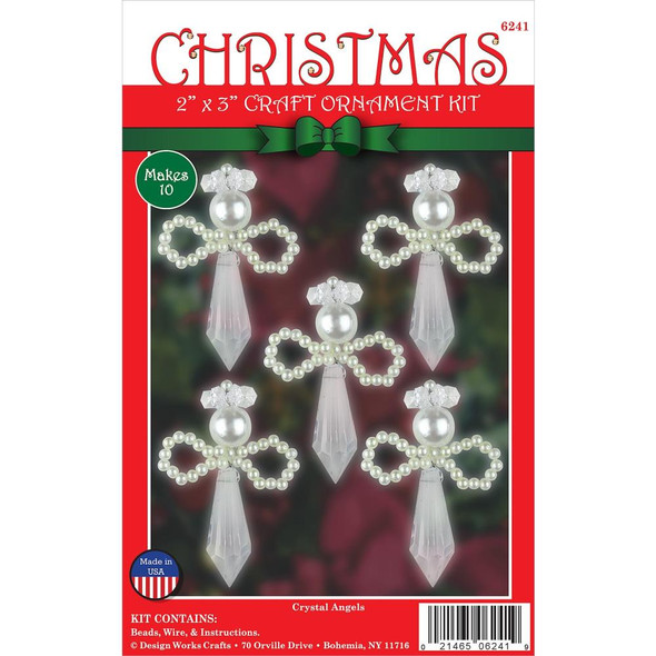 OakridgeStores.com | Design Works - Beaded Ornament Craft Kit 2"X3" Set of 10 - Crystal Angels (DW6241) 021465062419