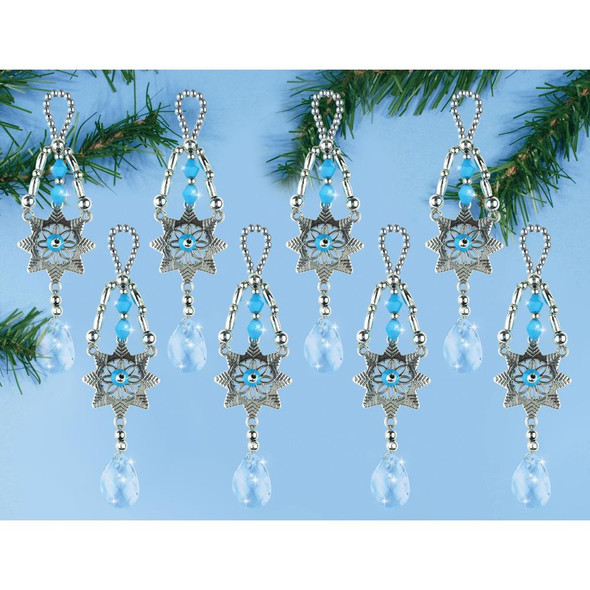 OakridgeStores.com | Design Works - Beaded Ornament Craft Kit 1"X3.5" Set of 8 - Snowflake Drop (DW6243) 021465062433