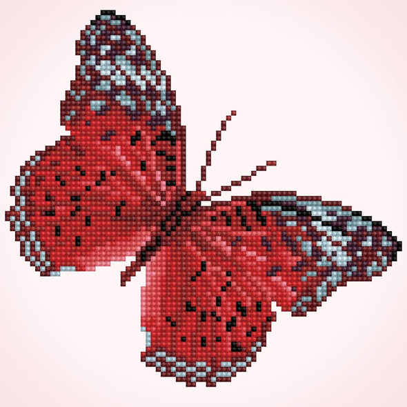 OakridgeStores.com | Diamond Dotz - Simply Dotz Diamond Art Craft Kit 9"X9" - Whisper Red (Butterfly) (SD2404) 4895225925469