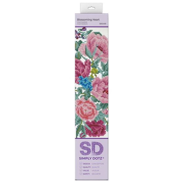 OakridgeStores.com | Diamond Dotz - Simply Dotz Diamond Art Craft Kit 12.6"X12.6" - Blossoming Heart (SD3403) 4895225925537