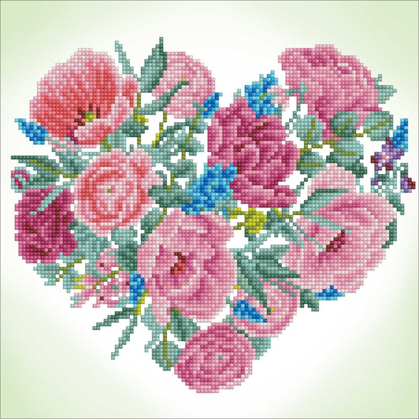 OakridgeStores.com | Diamond Dotz - Simply Dotz Diamond Art Craft Kit 12.6"X12.6" - Blossoming Heart (SD3403) 4895225925537