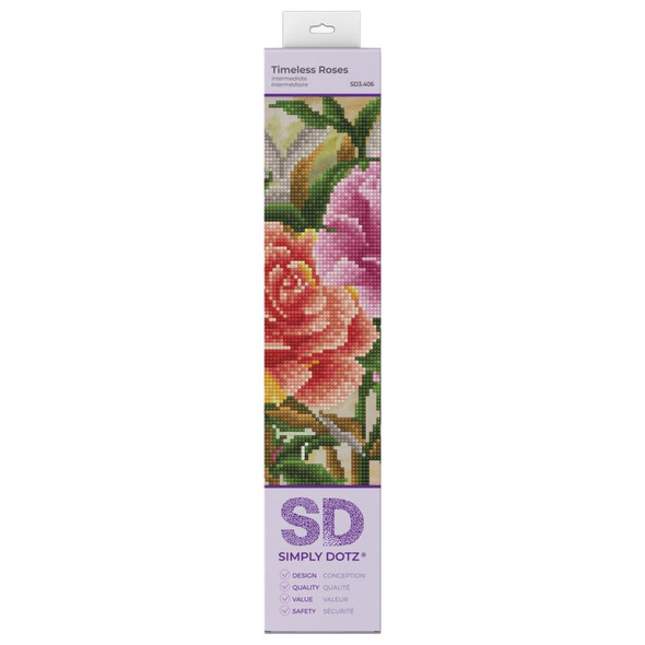 OakridgeStores.com | Diamond Dotz - Simply Dotz Diamond Art Craft Kit 12.6"X12.6" - Timeless Roses (SD3406) 4895225925568