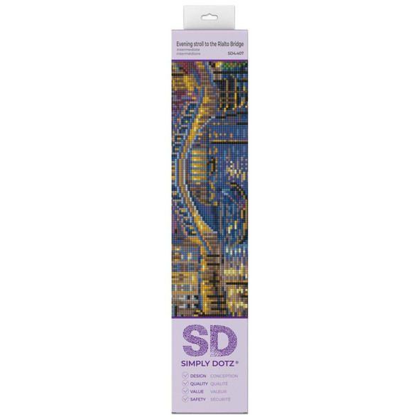 OakridgeStores.com | Diamond Dotz - Simply Dotz Diamond Art Craft Kit 13.8"X9.9" - Evening Stroll to the Rialto Bridge (SD4407) 4895225925636