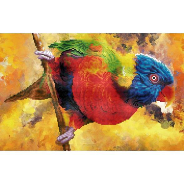 OakridgeStores.com | Diamond Dotz - Simply Dotz Diamond Art Craft Kit 19.7"X12.6" - Rainbow Perch (Parrot) (SD6401) 4895225925759