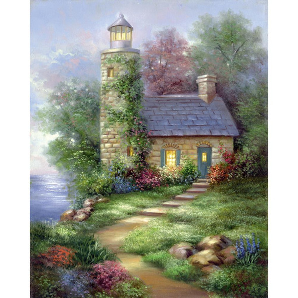 OakridgeStores.com | ROYAL BRUSH - Acrylic Paint Your Own Masterpiece Craft Kit 11"X14" - Romantic Lighthouse (POMSET14) 090672305053