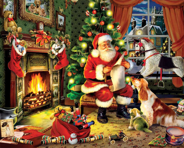 OakridgeStores.com | WHITE MOUNTAIN PUZZLES - Santa's List  300 Piece Jigsaw Puzzle LARGE FORMAT (1302PZ) 724819259854