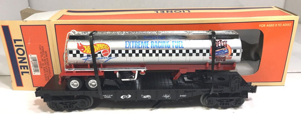 RESALE SHOP - Lionel Eastwood Automobilia Hotwheels Racing Flatcar w/Tanker #6-52130 - NIB