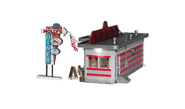 WOODLAND SCENICS - O Scale Built-Up Miss Molly's Diner (BR5870)
