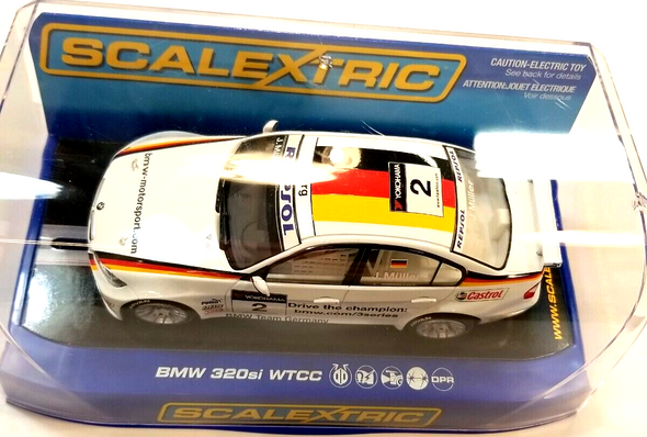 RESALE SHOP - Scalextric 1:32 Slot Car #C3020 BMW 320si WTCC Jorg Muller #2 - NIB