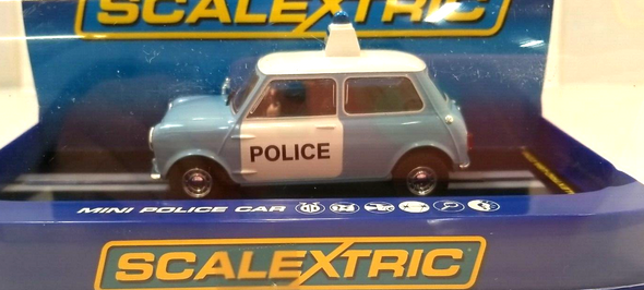 RESALE SHOP - Scalextric 1:32 Slot Car #C3213 Morris Mini Police Car - LN