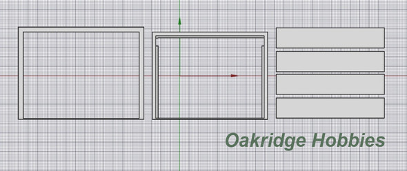 OakridgeStores.com | Oakridge Minis - Residential Garage Door with Panels, Frame and Trim - 1:64 Scale Model Miniature - 1001-64