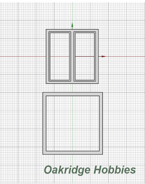 OakridgeStores.com | Oakridge Minis - 48" x 55" 2 Pane Casement Window and Frame - G Scale 1:24 Model Miniature - 1005-24