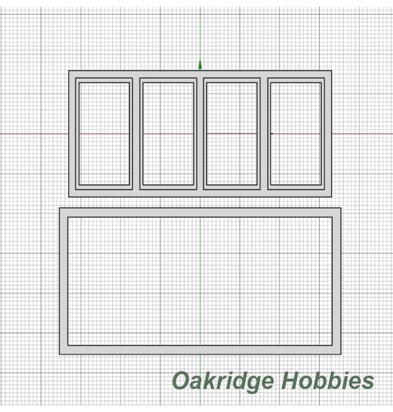 OakridgeStores.com | Oakridge Minis - 120" x 60" 4 Pane Casement Window with Frame - 1:32 Scale Model Miniature - 1009-32