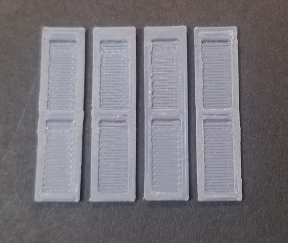 OakridgeStores.com | Oakridge Minis - 15" x 60" Cathedral Top Louver Shutter (Set of 4) - G Scale 1:24 Model Miniature - 1011-24