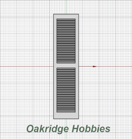 OakridgeStores.com | Oakridge Minis - 15" x 60" Cathedral Top Louver Shutter (Set of 4) - 1:32 Scale Model Miniature - 1011-32