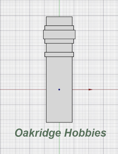 OakridgeStores.com | Oakridge Minis - 6' High Single Stack Chimney - G Scale 1:24 Model Miniature - 1014-24