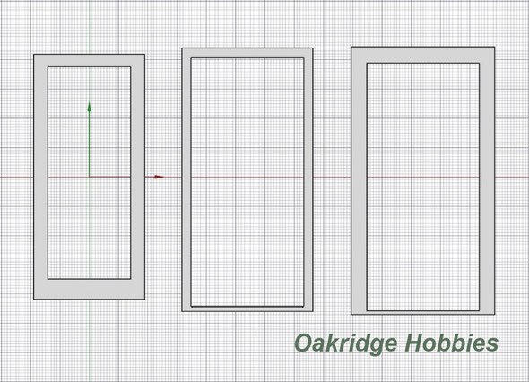 OakridgeStores.com | Oakridge Minis - Commercial Glass Door with Frame and Trim - 3' x 7' Scale Size - O Scale 1:48 Model Miniature - 1016-48