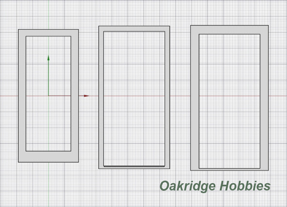 OakridgeStores.com | Oakridge Minis - Commercial Glass Door with Frame and Trim - 3' x 7' Scale Size - 1:64 Scale Model Miniature - 1016-64
