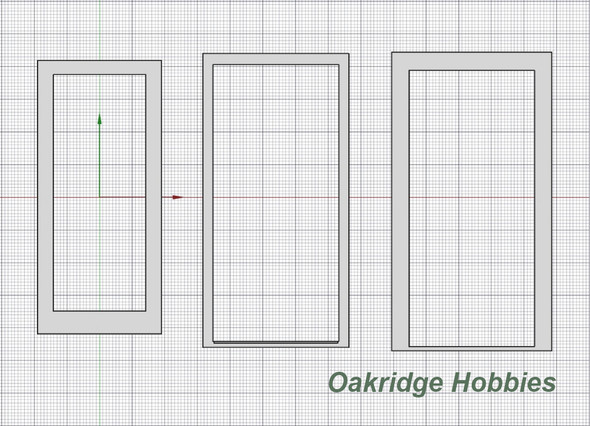 OakridgeStores.com | Oakridge Minis - Commercial Glass Door with Frame and Trim - 3' x 7' Scale Size - 1:64 Scale Model Miniature - 1016-64