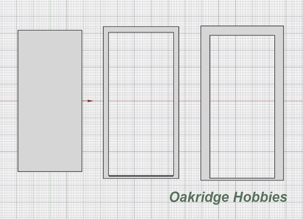 OakridgeStores.com | Oakridge Minis - Commercial Steel Service Door with Frame and Trim - 3' x 7' Scale Size - 1:32 Scale Model Miniature - 1018-32
