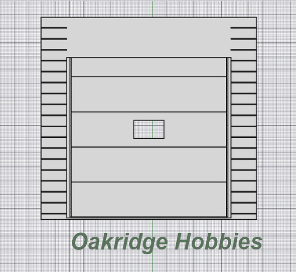 OakridgeStores.com | Oakridge Minis - Commercial 9' x 10' Dock Door with Vision Window, Frame and Trim - O Scale 1:48 Model Miniature - 1021-48