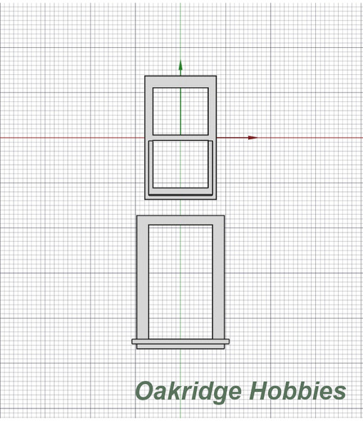 OakridgeStores.com | Oakridge Minis - 30" x 48" Double Hung Window and Trim - 1:32 Scale Model Miniature - 1027-32