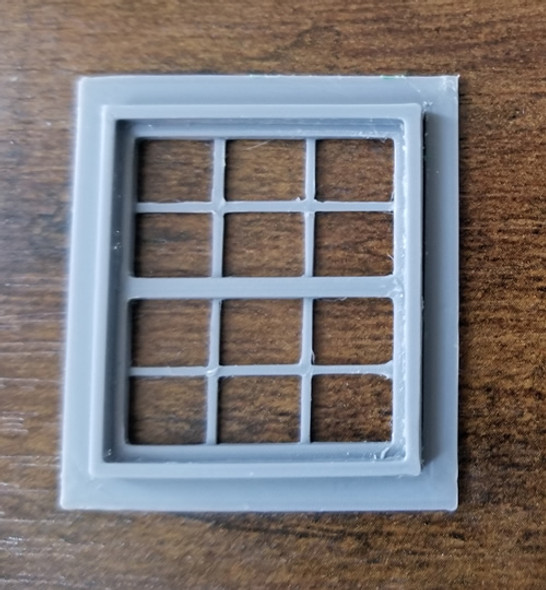 OakridgeStores.com | Oakridge Minis - 45" x 48" Double Hung Window with Colonial Grid Grille and Trim - O Scale 1:48 Model Miniature - 1031-48